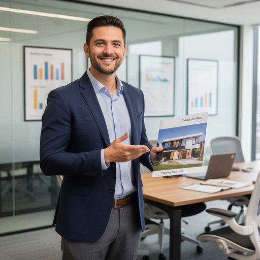 Семья, обсуждающая план покупки первого дома